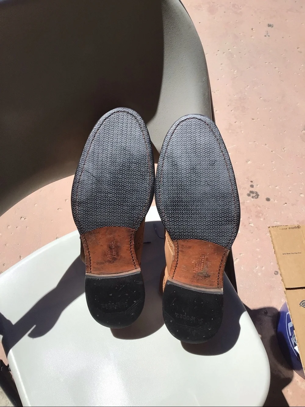 Allen EdmondsCronmok  11/D tan boots used conditions